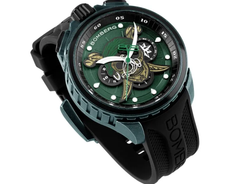 Clearance Bomberg Pirate Skull Green