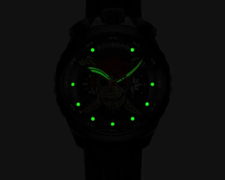 Discount Bomberg Pirate Skull Red