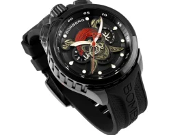 Discount Bomberg Pirate Skull Red