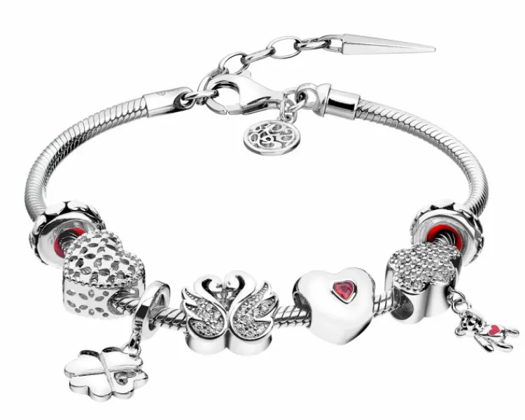 Apart Bransoleta beads zestaw - serce, koniczyna, miś, łabędzie< Beads