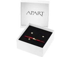 Clearance Apart Bransoletka i kolczyki z żółtego złota z diamentami - komplet - gwiazdy - 0,01 ct - próba 375