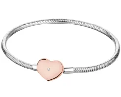 Outlet Apart Bransoletka srebrna beads z cyrkonią - serce
