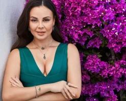 Discount Apart Bransoletka srebrna z cyrkoniami i szlifowanym szkłem