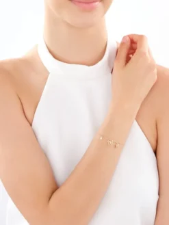 Clearance Apart Bransoletka srebrna z perłą i cyrkoniami - motyle