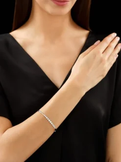 Apart Bransoletka z białego złota z brylantami - 0,95 ct - próba 585< Bransoletki Z Diamentami