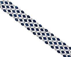Online Apart Bransoletka z białego złota z brylantami i szafirami - 18 cm - próba 585