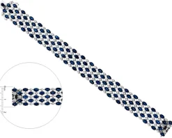 Online Apart Bransoletka z białego złota z brylantami i szafirami - 18 cm - próba 585