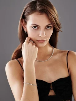 Apart Bransoletka z białego złota z brylantami - 18 cm - 0,30 ct - próba 585< Wszystkie