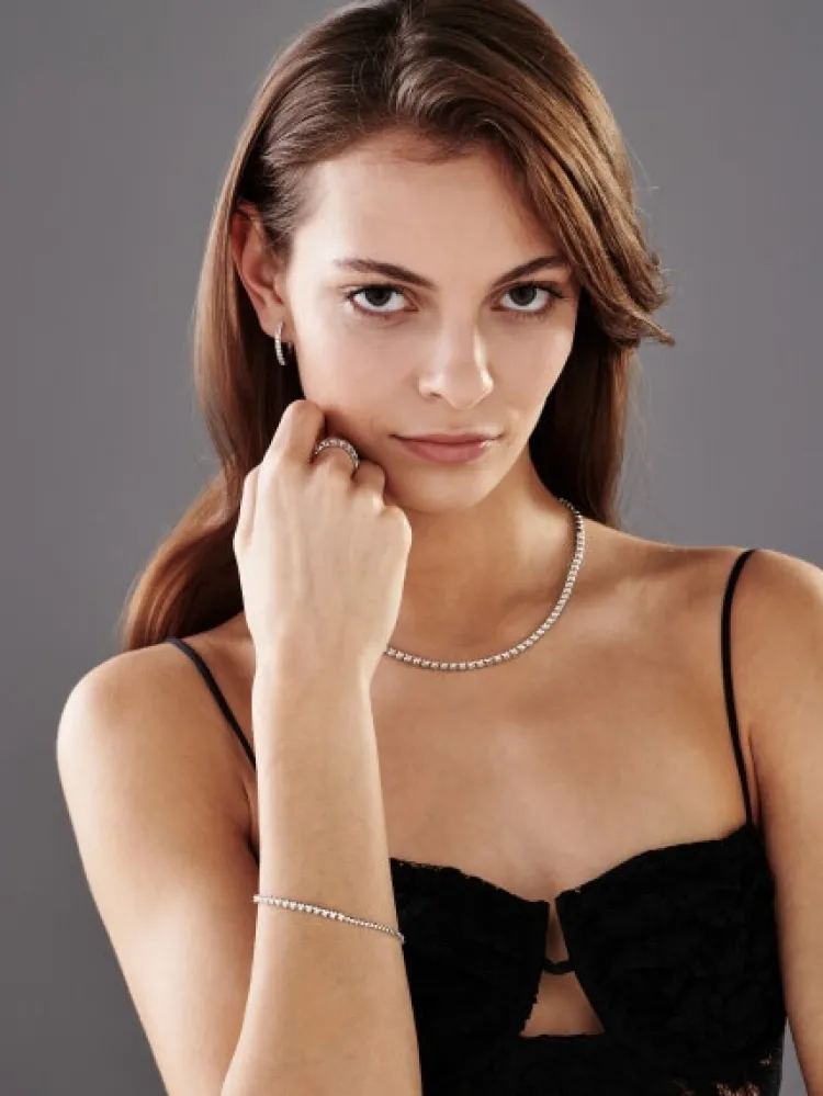 Apart Bransoletka z białego złota z brylantami - 18 cm - 0,30 ct - próba 585< Wszystkie
