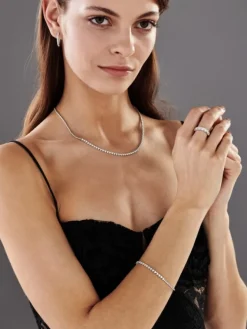 Apart Bransoletka z białego złota z brylantami - 18 cm - 0,30 ct - próba 585< Wszystkie