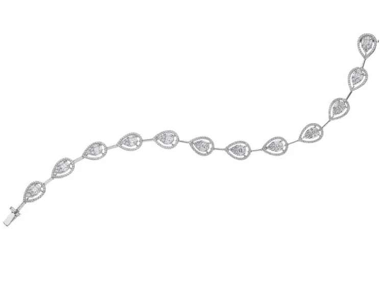 Apart Bransoletka z białego złota z diamentami - 18 cm - 3,09 ct - próba 585< Bransoletki Z Diamentami