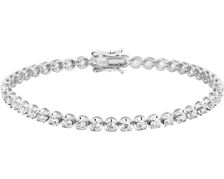 Apart Bransoletka z białego złota z brylantami laboratoryjnymi - 18 cm - 3,00 ct - próba 750< Bransoletki Z Diamentami