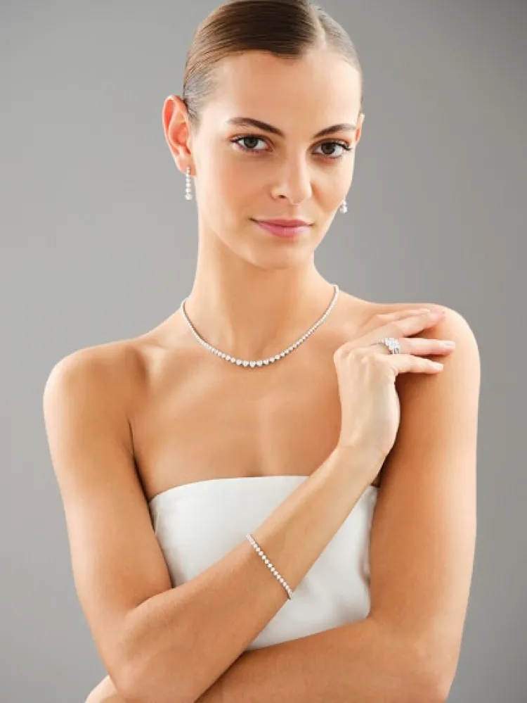 Apart Bransoletka z białego złota z brylantami laboratoryjnymi - 18 cm - 3,00 ct - próba 750< Bransoletki Z Diamentami