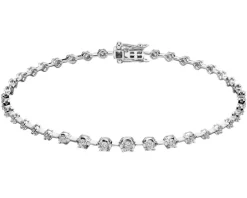 Apart Bransoletka z białego złota z brylantami - 18 cm - 0,60 ct - próba 750< Bransoletki Z Diamentami