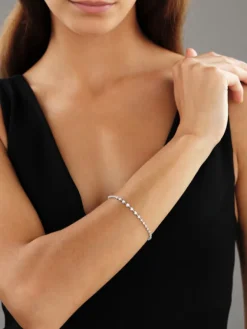 Apart Bransoletka z białego złota z brylantami - 18 cm - 0,60 ct - próba 750< Bransoletki Z Diamentami