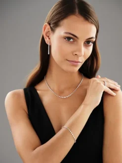 Apart Bransoletka z białego złota z brylantami - 18 cm - 0,60 ct - próba 750< Bransoletki Z Diamentami