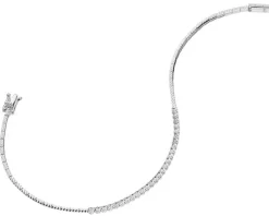 Discount Apart Bransoletka z białego złota z brylantami - 19 cm - 0,14 ct - próba 585