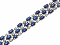 Best Apart Bransoletka z białego złota z brylantami i szafirami - 19 cm - próba 585