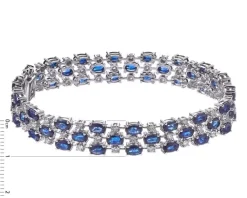 Best Apart Bransoletka z białego złota z brylantami i szafirami - 19 cm - próba 585
