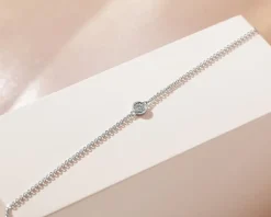 Discount Apart Bransoletka z białego złota z diamentem - 0,007 ct - próba 375