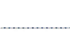 Clearance Apart Bransoletka z białego złota z diamentami i szafirami - 19 cm - próba 750