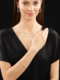 New Apart Bransoletka z białego złota z brylantami - 18 cm - 0,76 ct - próba 585