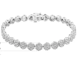 New Apart Bransoletka z białego złota z brylantami laboratoryjnymi - 18 cm - 5,67 ct - próba 585