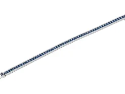 Apart Bransoletka z białego złota z brylantami i szafirami - 18 cm - próba 585