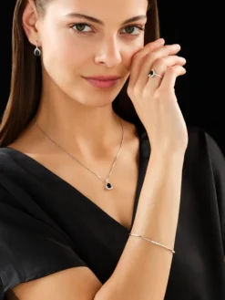 Apart Bransoletka z białego złota z brylantami - 18 cm - - 0,15 ct - próba 585