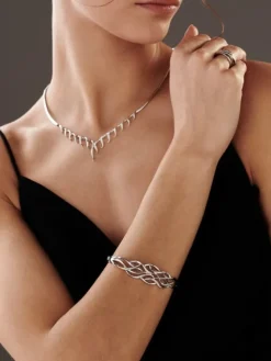 Discount Apart Bransoletka z białego złota z brylantami - 0,21 ct - próba 585
