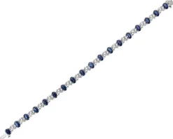 Apart Bransoletka z białego złota z brylantami i szafirami - 18 cm - próba 585< Wszystkie