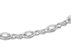 Discount Apart Bransoletka z białego złota z diamentami i topazami białymi - 18 cm - próba 375