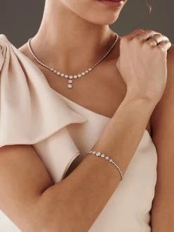 Apart Bransoletka z białego złota z brylantami - 18 cm - 0,97 ct - próba 585< Bransoletki Z Diamentami