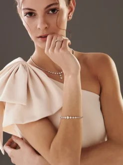 Apart Bransoletka z białego złota z brylantami - 18 cm - 0,97 ct - próba 585< Bransoletki Z Diamentami