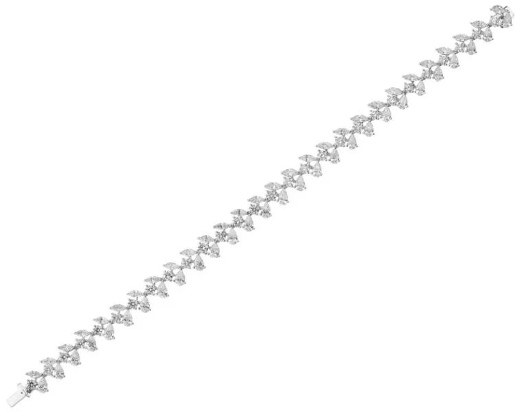 Outlet Apart Bransoletka z białego złota z diamentami - 18 cm - 8,15 ct - próba 750