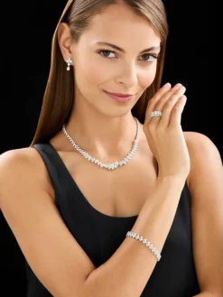Outlet Apart Bransoletka z białego złota z diamentami - 18 cm - 8,15 ct - próba 750