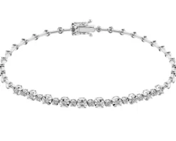 Discount Apart Bransoletka z białego złota z brylantami - 18 cm - 0,23 ct - próba 585