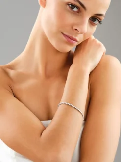 Apart Bransoletka z białego złota z brylantami laboratoryjnymi - 19 cm - 3,00 ct - próba 750< Bransoletki Z Diamentami