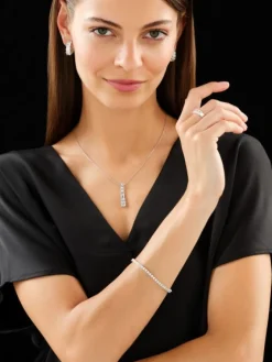 Apart Bransoletka z białego złota z brylantami - 18 cm - 1,00 ct - próba 585< Bransoletki Z Diamentami