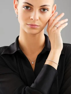 Hot Apart Bransoletka z białego złota z brylantami laboratoryjnymi - 19 cm - 2,00 ct - próba 750