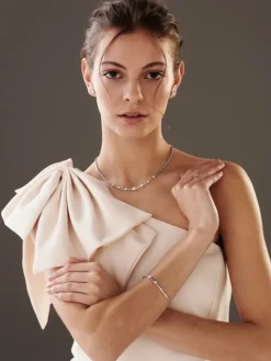 Apart Bransoletka z białego złota z brylantami - 18 cm - 0,63 ct - próba 585< Bransoletki Z Diamentami
