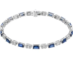Apart Bransoletka z białego złota z diamentami i szafirami - 18 cm - próba 750< Wszystkie