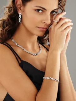 Apart Bransoletka z białego złota z brylantami - 18 cm - 3,00 ct - próba 585< Bransoletki Z Diamentami
