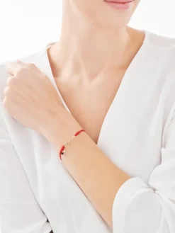 Apart Bransoletka z diamentem, agatem i elementami żółtego złota - mama - próba 375< Bransoletki Z Diamentami