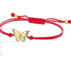 Apart Bransoletka z elementami żółtego złota i diamentami - motyl - 0,01 ct - próba 585< Bransoletki Z Diamentami