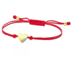Apart Bransoletka z elementami żółtego złota i brylantem - serce - 0,008 ct - próba 585< Bransoletki Z Diamentami
