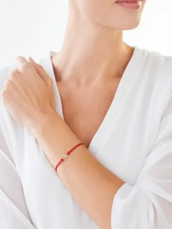 Hot Apart Bransoletka z elementami żółtego złota i diamentem - litera A - 0,003 ct - próba 375