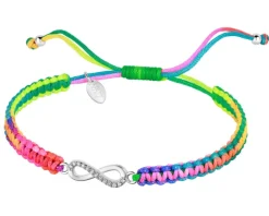 Hot Apart Bransoletka z elementami srebra i cyrkoniami z efektem Tie Dye - nieskończoność