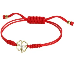 Apart Bransoletka z elementami żółtego złota z brylantem - koniczyna - 0,008 ct - próba 375< Bransoletki Z Diamentami