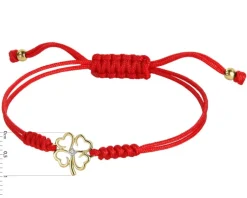 Apart Bransoletka z elementami żółtego złota z brylantem - koniczyna - 0,008 ct - próba 375< Bransoletki Z Diamentami
